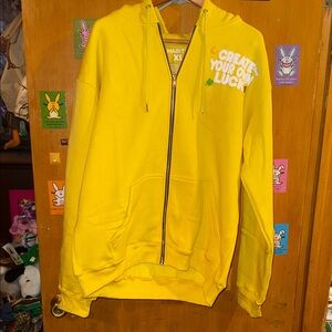 Habits Yellow 'Create Your Own Luck' Hooded Zip Jacket